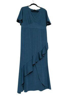 Grace Karin Mermaid Midi Dress Womens Size XL Elegant V-Neck Short Sleeve Formal